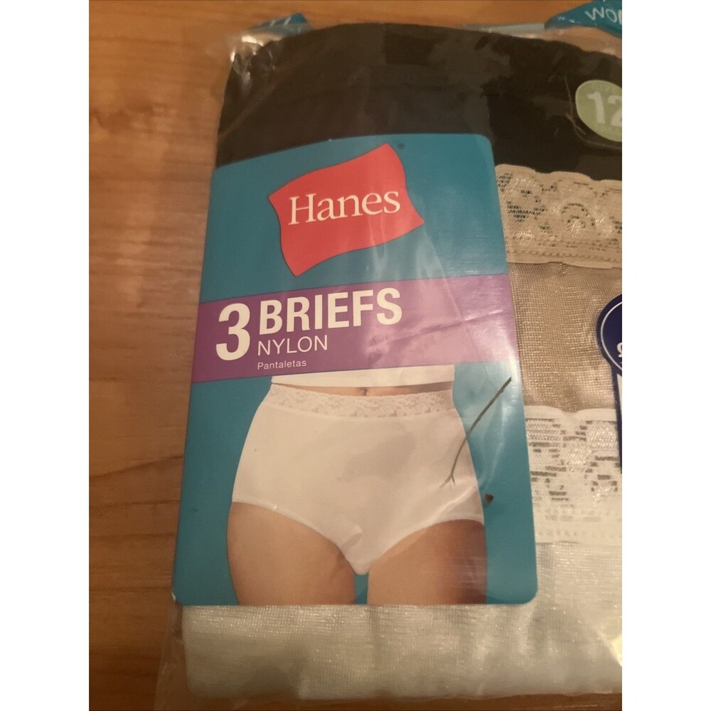 Hanes 3-Pair Women's Nylon Briefs Underwear Panties Wedge Free Size 12 - Picture 3 of 12